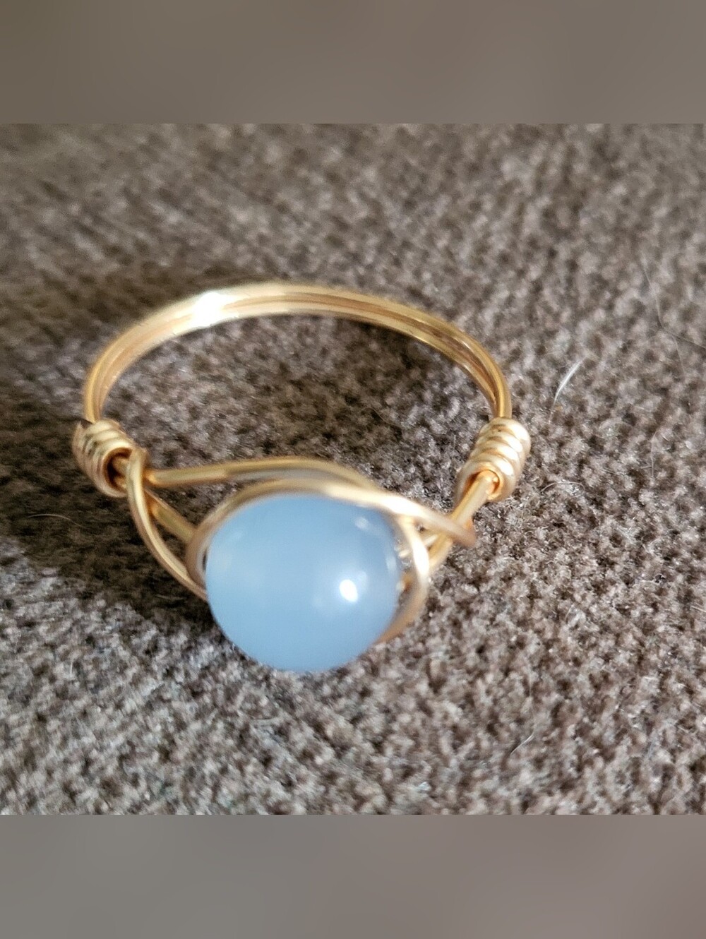 ✨ Aquamarine Copper Wrapped Ring ✨